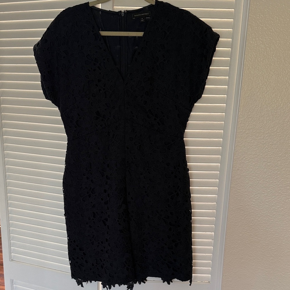 Banana Republic Navy Lace Mini Dress